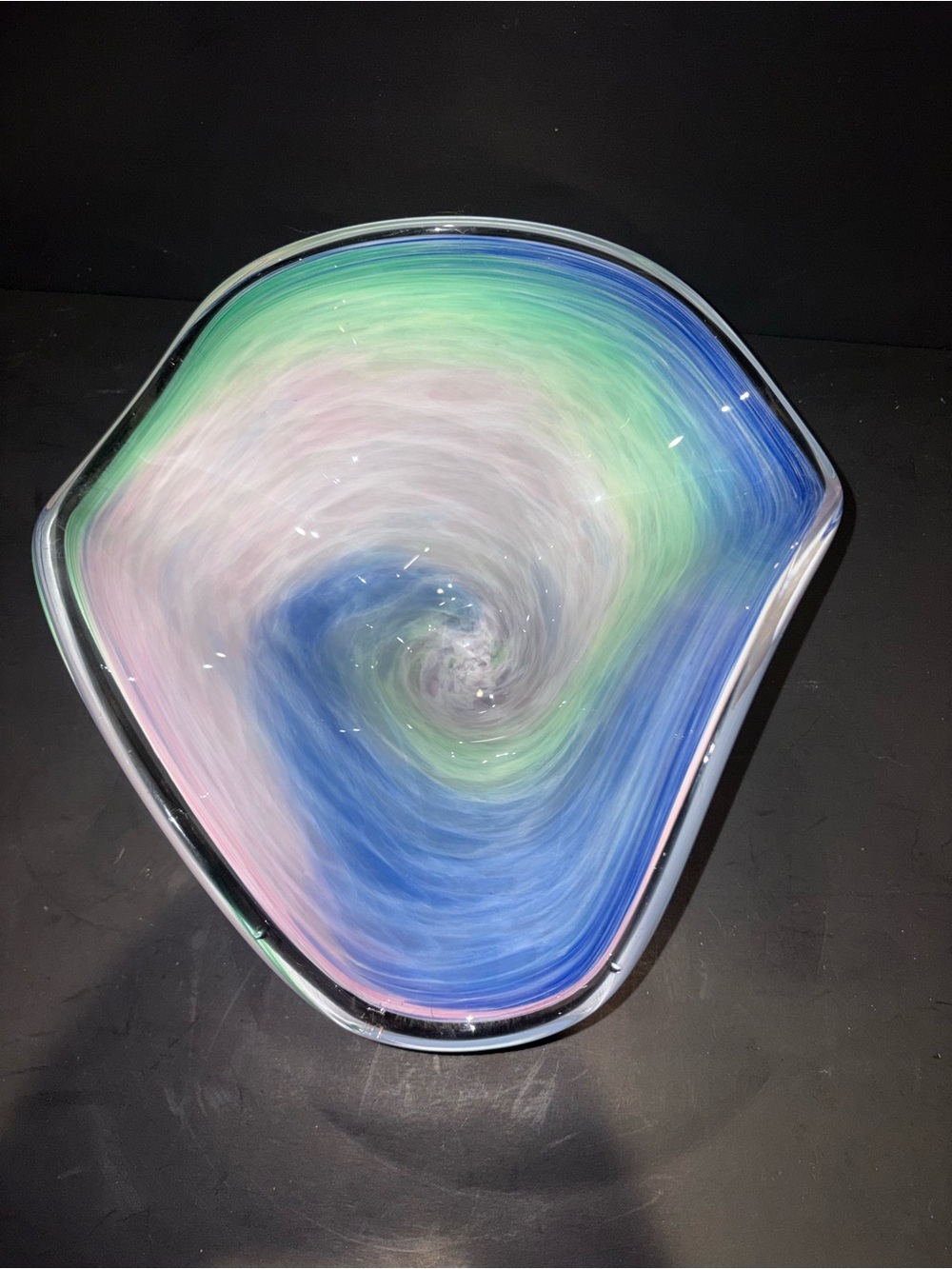 Vintage Murano-style swirl Art Glass Bowl